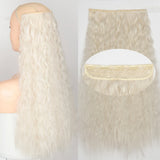 White 5clips Long Curly Clips One Piece Synthetic Hair Extension