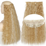 Ash Blonde 5clips Long Curly Clips One Piece Synthetic Hair Extension