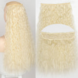 White 5clips Long Curly Clips One Piece Synthetic Hair Extension
