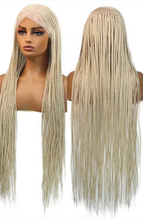 613 Blonde 36" Cornrow Box Braided Wig white