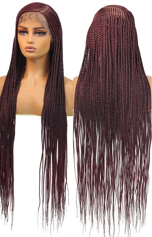 613 Blonde 36" Cornrow Box Braided Wig Red