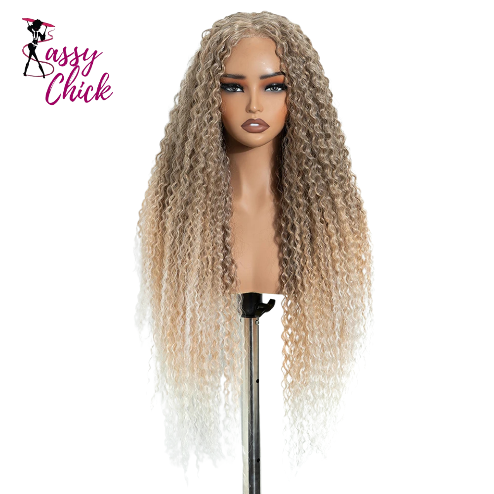 6x4 Curly Wave Synthetic Pre-cut Lace Wig Sassy Chick Logo