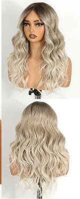White 6x4 Pre-cut Lace With Bangs Synthetic Lace Front Wigs