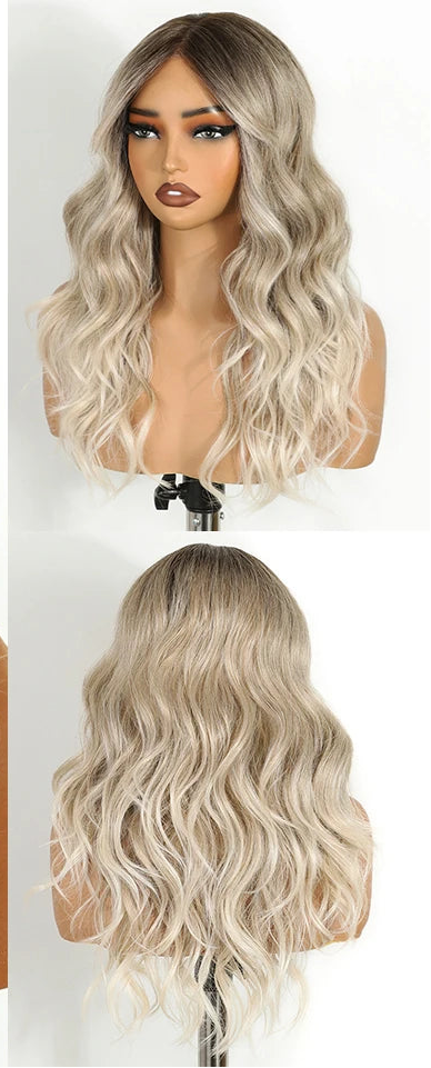 White 6x4 Pre-cut Lace With Bangs Synthetic Lace Front Wigs