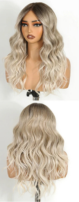 White 6x4 Pre-cut Lace With Bangs Synthetic Lace Front Wigs