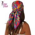 70cm Silk Luxury Printing Square Scarf Sassy Chick Logo