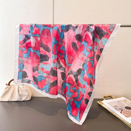 Pink 70cm Silk Luxury Printing Square Scarf