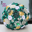8.3inch Rhinestone Brooch Butterfly Satin Rose Bridal Bouquets Sassy Chick Logo