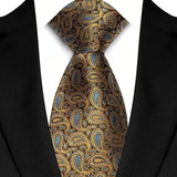 Brown 8CM Red Blue Paisley Polyester Cravat Neckties