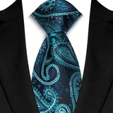 Green 8CM Red Blue Paisley Polyester Cravat Neckties