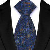 Blue 8CM Red Blue Paisley Polyester Cravat Neckties