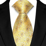 Yellow 8CM Red Blue Paisley Polyester Cravat Neckties