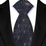 Blue 8CM Red Blue Paisley Polyester Cravat Neckties
