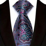Blue 8CM Red Blue Paisley Polyester Cravat Neckties