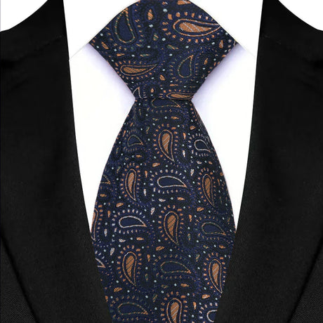 Blue 8CM Red Blue Paisley Polyester Cravat Neckties