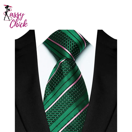 8CM Striped Plaid Groom Suits Neckties Sassy Chick Logo