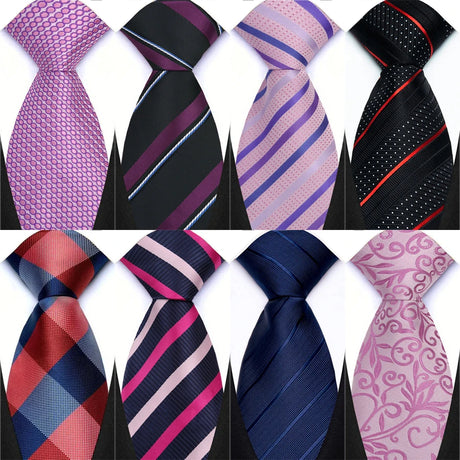 Collection of 8CM Striped Plaid Groom Suits Neckties