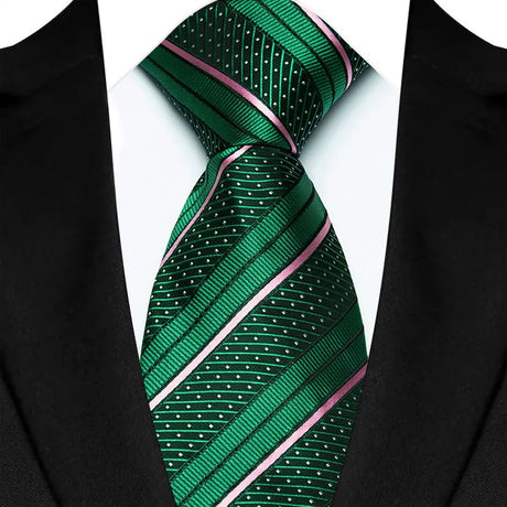 Green 8CM Striped Plaid Groom Suits Neckties