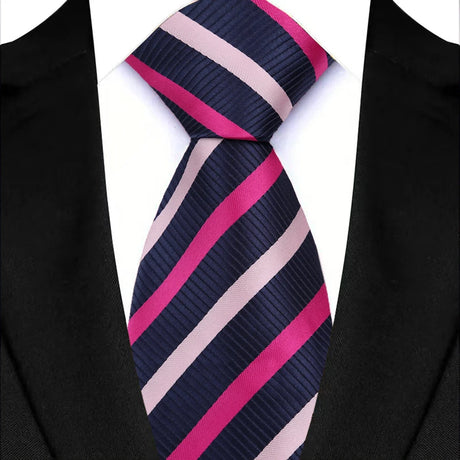 Blue Pink 8CM Striped Plaid Groom Suits Neckties