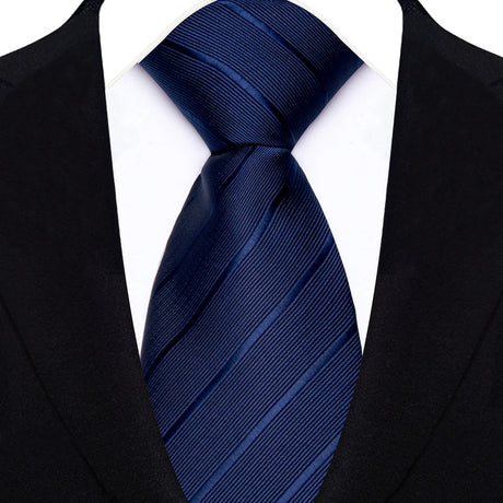 Blue 8CM Striped Plaid Groom Suits Neckties