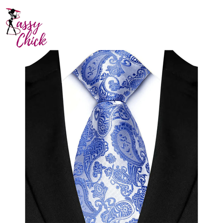 8cm Classic Polyester Plaid Paisley Tie Sassy Chick Logo