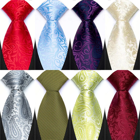 Collection of 8cm Classic Polyester Plaid Paisley Tie