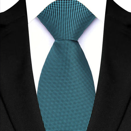 Green 8cm Classic Polyester Plaid Paisley Tie