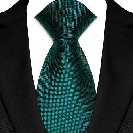 Green 8cm Classic Polyester Plaid Paisley Tie