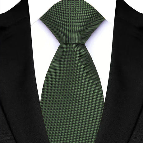 Green 8cm Classic Polyester Plaid Paisley Tie