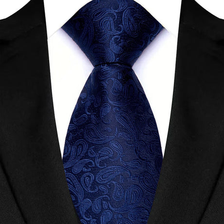Blue 8cm Classic Polyester Plaid Paisley Tie