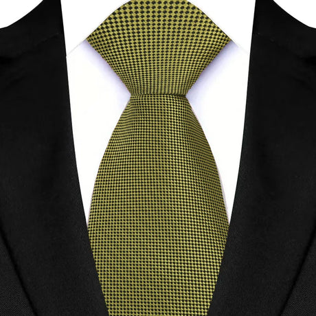 Yellow 8cm Classic Polyester Plaid Paisley Tie