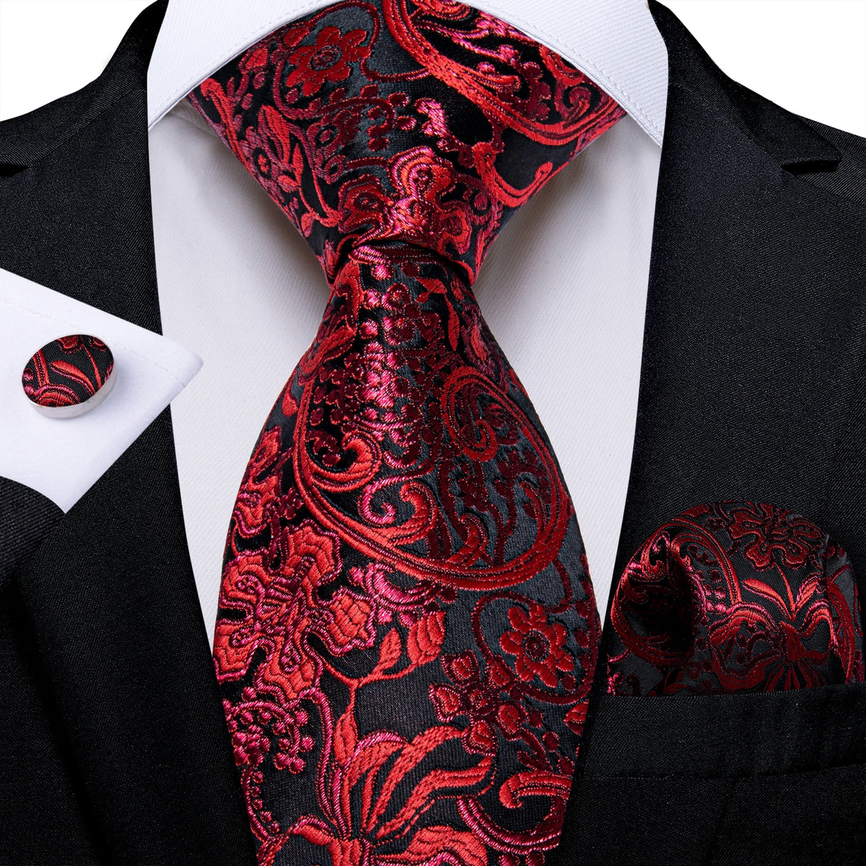 8cm Luxury Floral Striped Solid Men's Tie
