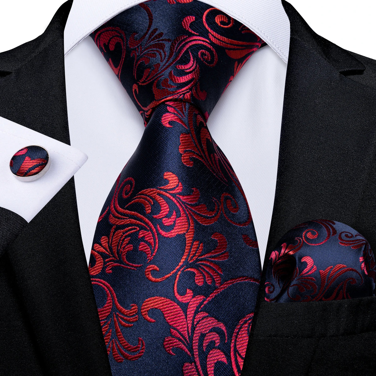 8cm Luxury Floral Striped Solid Men's Tie