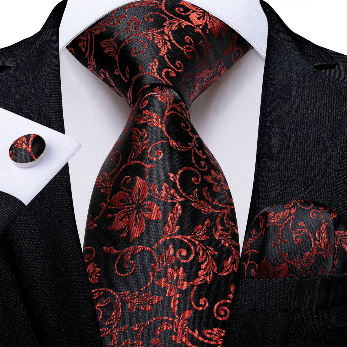 8cm Luxury Floral Striped Solid Men's Tie