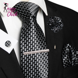 8cm Silk Tie Pin Pocket Square Cufflinks Tie Sassy Chick Logo