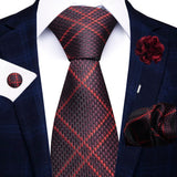 8cm Tie Handkerchief Cufflink Pin Necktie Set 