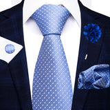 8cm Tie Handkerchief Cufflink Pin Necktie Set