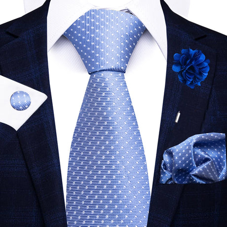 8cm Tie Handkerchief Cufflink Pin Necktie Set