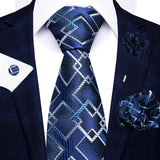 8cm Tie Handkerchief Cufflink Pin Necktie Set