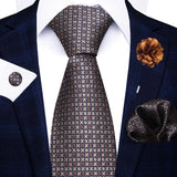 8cm Tie Handkerchief Cufflink Pin Necktie Set