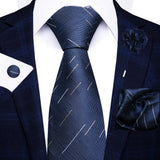 8cm Tie Handkerchief Cufflink Pin Necktie Set