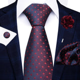 8cm Tie Handkerchief Cufflink Pin Necktie Set