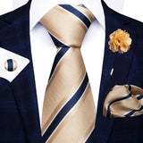 8cm Tie Handkerchief Cufflink Pin Necktie Set