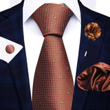 8cm Tie Handkerchief Cufflink Pin Necktie Set