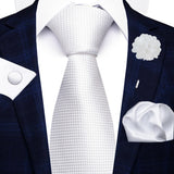 8cm Tie Handkerchief Cufflink Pin Necktie Set