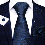 8cm Tie Handkerchief Cufflink Pin Necktie Set