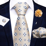 8cm Tie Handkerchief Cufflink Pin Necktie Set