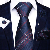 8cm Tie Handkerchief Cufflink Pin Necktie Set