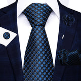 8cm Tie Handkerchief Cufflink Pin Necktie Set