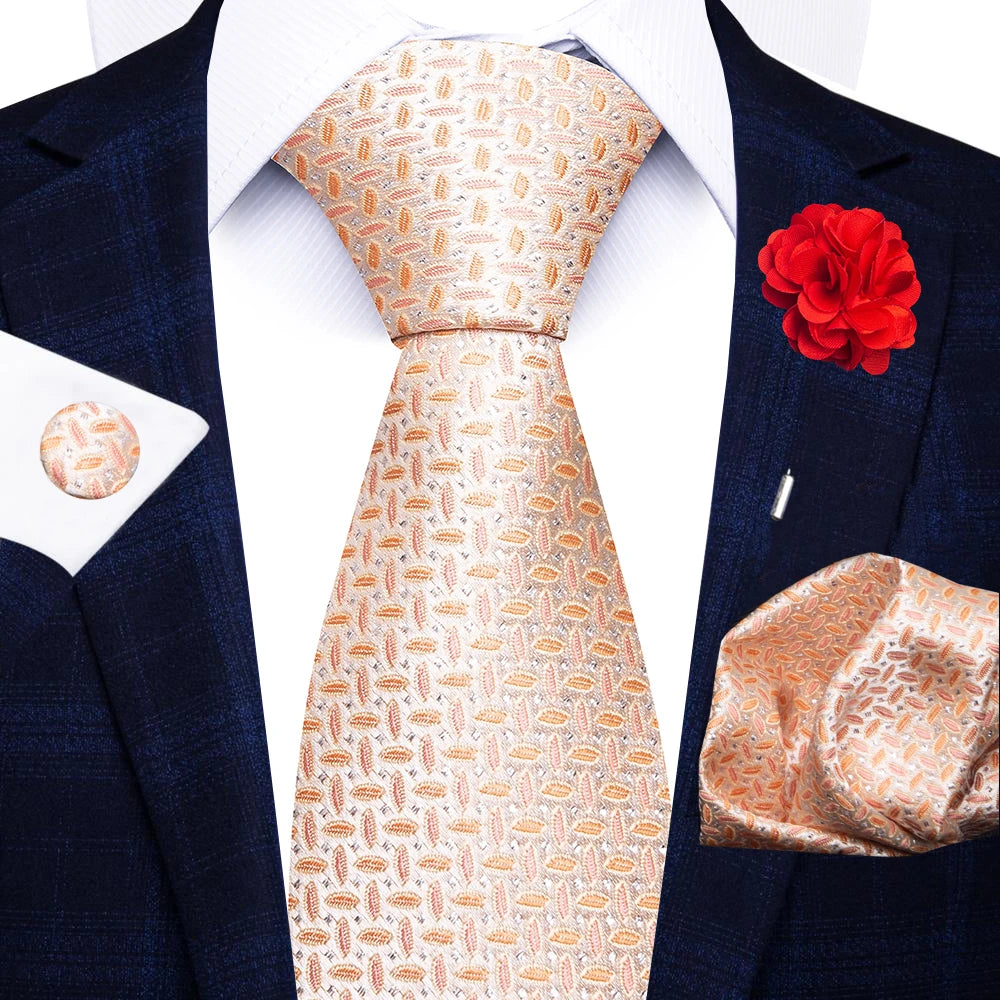 8cm Tie Handkerchief Cufflink Pin Necktie Set